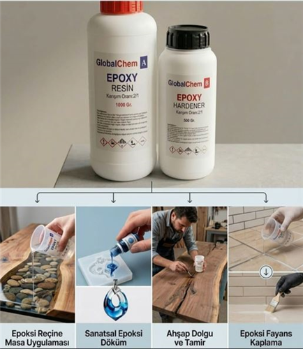 ULTRA ŞEFFAF SIVI CAM EPOXY REÇİNE 2'Lİ SET (1000+500 ML)